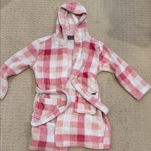Eddie Bauer Kids Pink Plaid Kids Robe Size 7-8